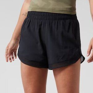 Athleta - Mesh Racer Run High Rise 3" inseam Short - Women Small - Black
